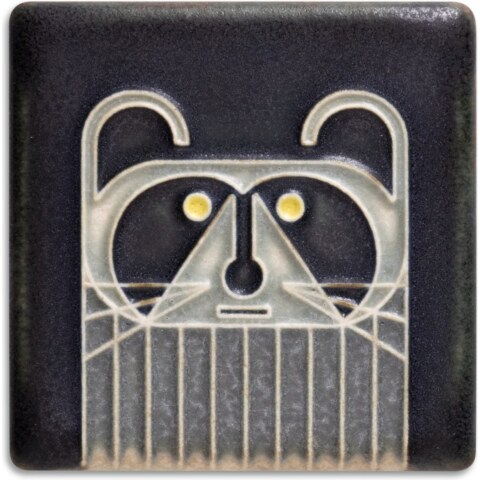 Raccoon (Black) Tile (3″×3″)
