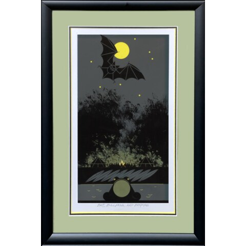 Bat, Bullfrog, and Bonfire—Lithograph (Framed)
