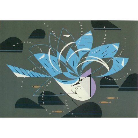 Blue Jay Bathing signed & numbered—Serigraph Print
