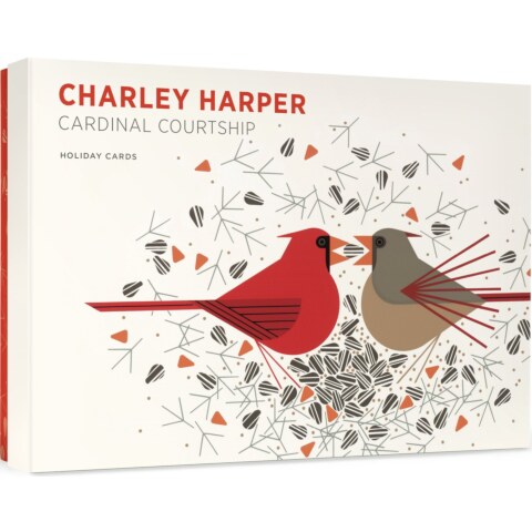 Charley Harper Notecards: Cardinal Courtship Holiday (New)