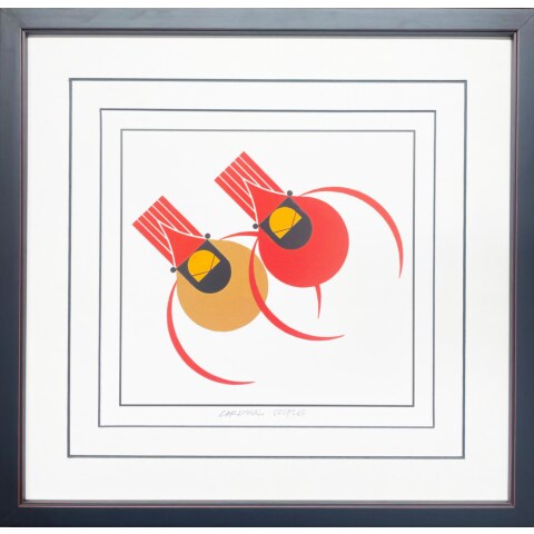 Cardinal Couple—Lithograph (Framed)