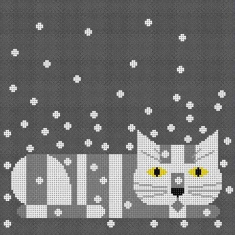 Cat—Winter (Edie) Needlepoint Pattern