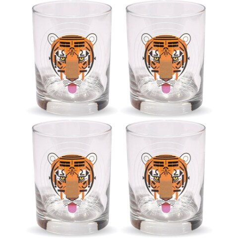 Cool Carnivore Double Old Fashioned Glasses—Set of Four