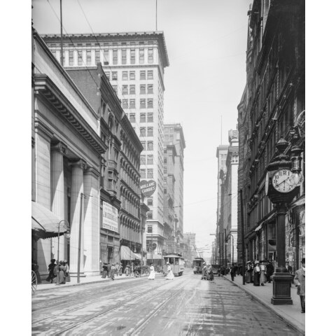 Fourth Street 1900-1910. Canvas Giclee