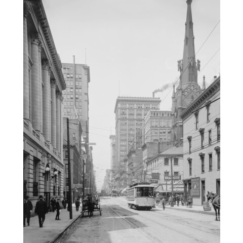 Fourth Street West from Main. 1907. Canvas Giclee.