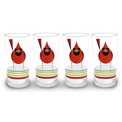Cardinal Close-Up Glasses—with stripes (20 fl. oz.) (Set of 4)