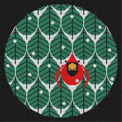 Coniferous Cardinal Needlepoint Pattern