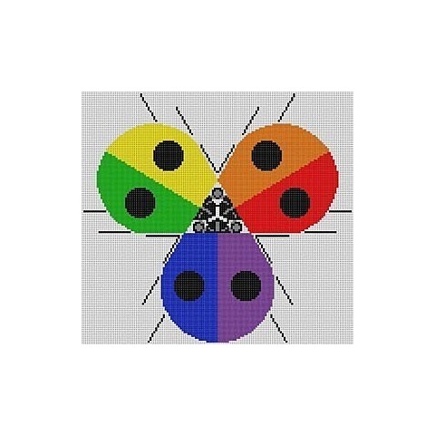 Ladybug Rainbow Needlepoint Pattern
