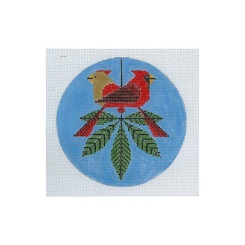 Cardinals Consorting Ornament Needlepoint Pattern