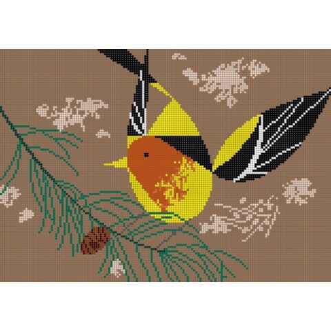 Western Tanager Needlepoint Pattern
