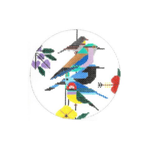 Rainforest Birds Ornament Needlepoint Pattern
