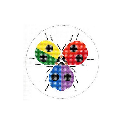 Ladybug Rainbow Ornament Needlepoint Pattern