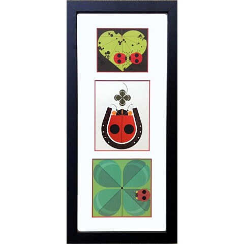 Ladybug Triptych—Framed Mini-Print