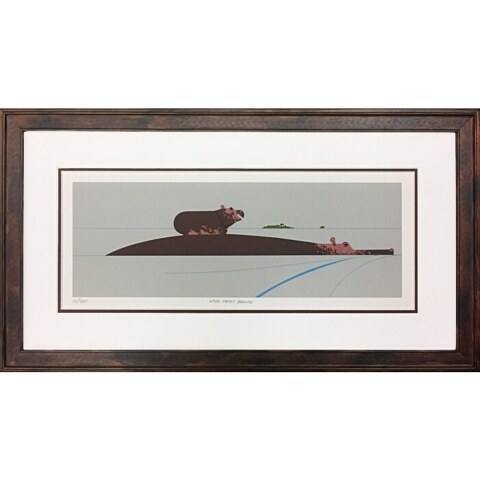 Love from Below (Baby Hippo and Mother)—Giclée Print (Framed)