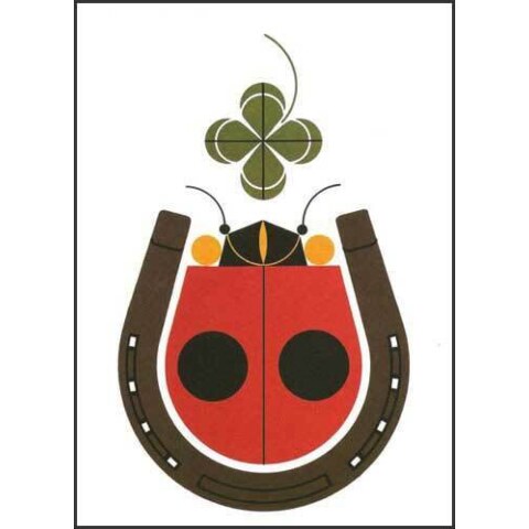 Lucky Ladybug (with Horseshoe & Clover)—Notecard Pack