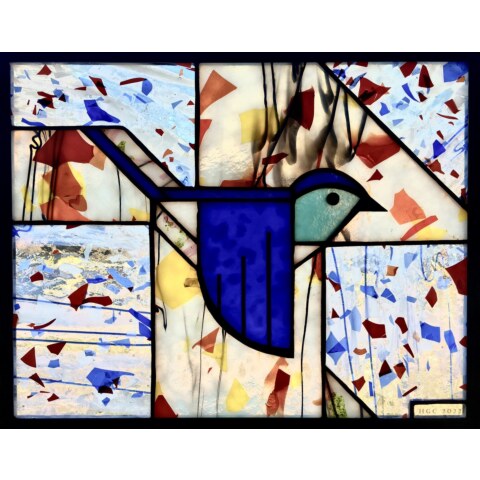 Mountain Bluebird XII Stained Glass