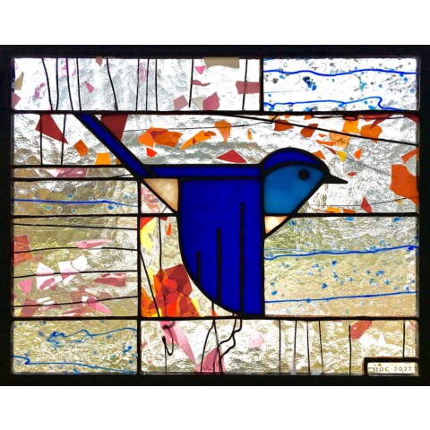 Mountain Bluebird XIII Stained Glass
