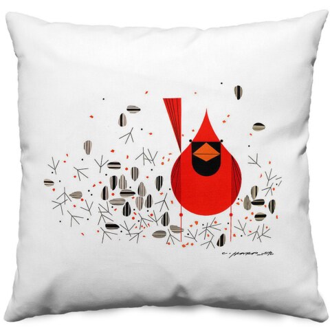 Cardinal and Seed Pillow