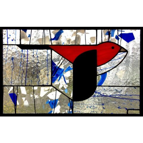 Scarlet Tanager I Stained Glass