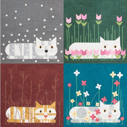 Seasonal Cats—Set of 4 (Edie) Quilt Pattern