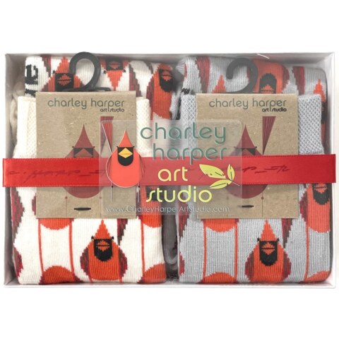 Cardinal Stagger Grey & Cream Ozone Socks Box