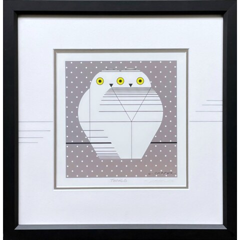 Twowls—Lithograph (Framed)