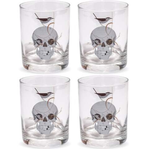 Wrented Double Old Fashioned Glasses—Set of Four